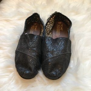 Black Glitter Toms